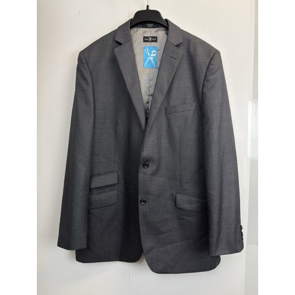 Marc Ecko Jacket Mens 44L Gray Heather Polyester Blazer Sport Coat Double Vented